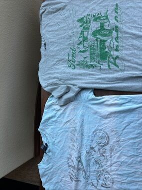 Forever 21 Light Blue Motorcycle Graphic Tee